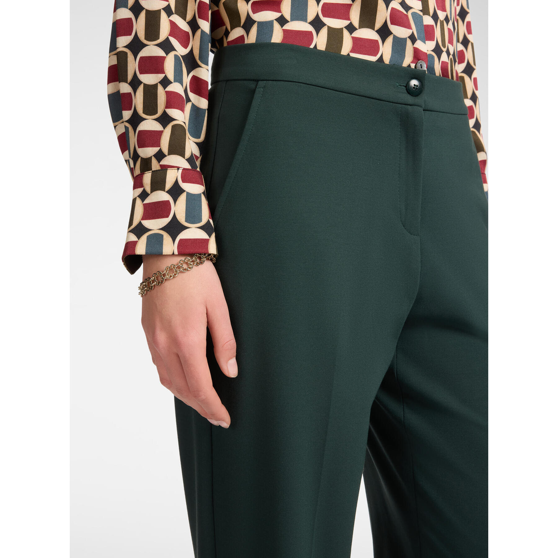 Elena Mirò - Pantaloni maschili in punto Milano - Verde