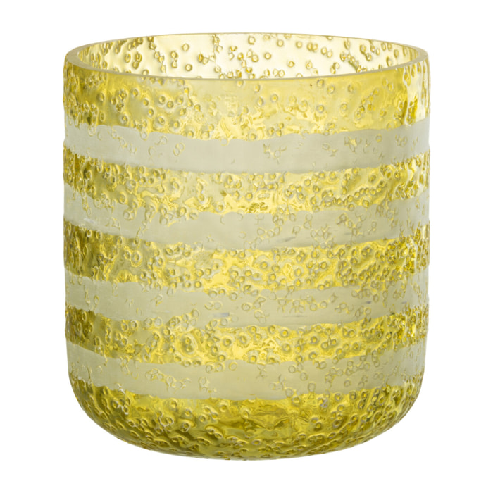 J-Line photophore Lignes - verre - jaune/blanc - large