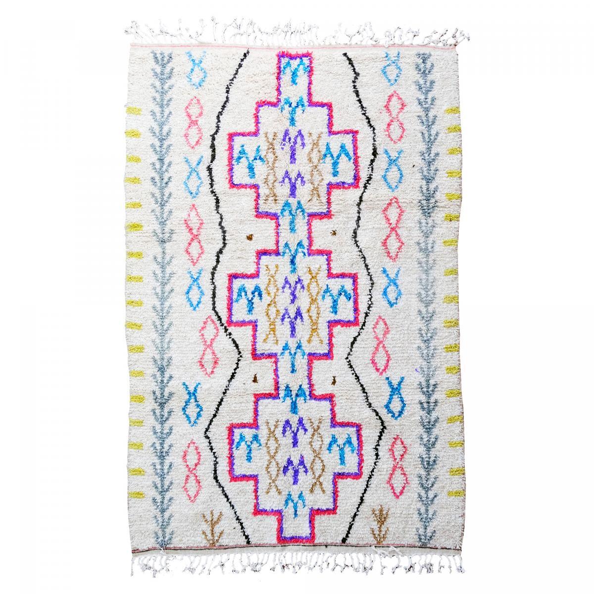 Authentique tapis berbère fait à la main en laine motif ethnic PAJA