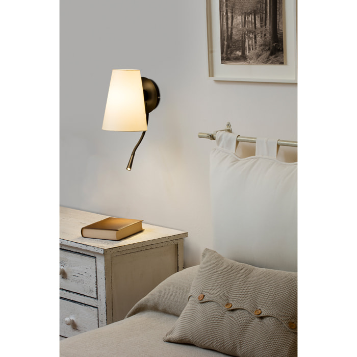 LUPE Lampe applique avec lecteur noire/beige