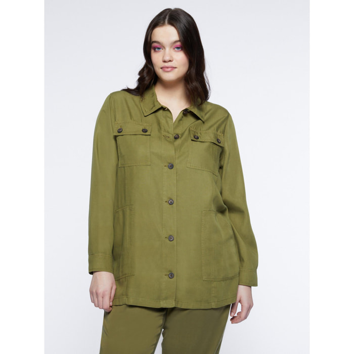 Fiorella Rubino - Camisa sahariana de tencel - Verde