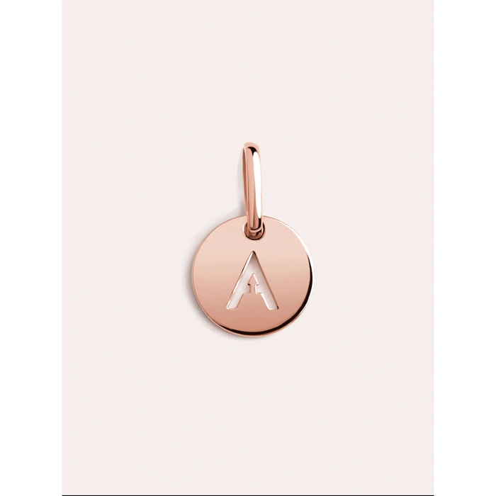 Mini Medallion Letter Plata Baño Oro Rosa