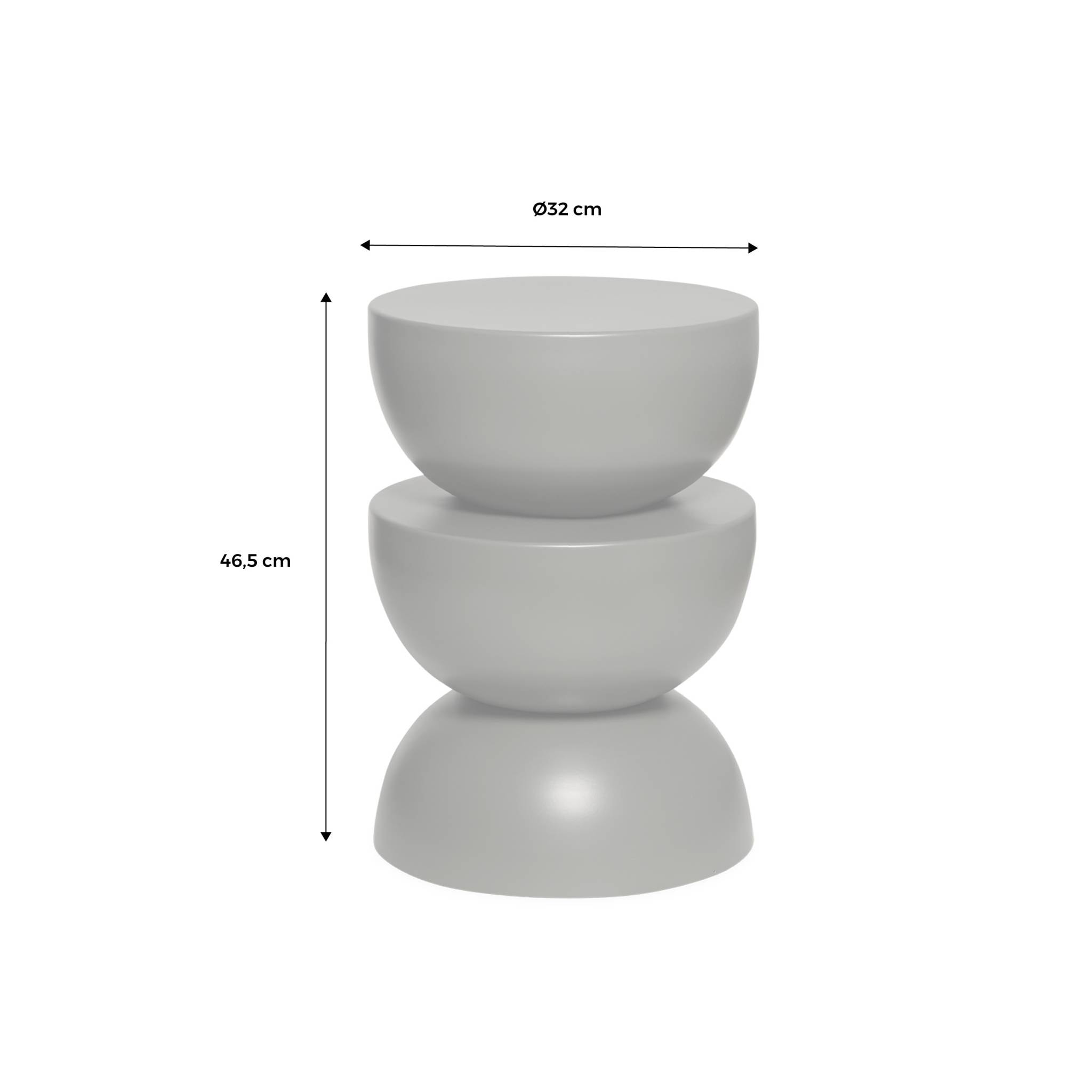Table d'appoint. bout de canapé. table de chevet en métal. gris foncé. Coumba. Ø32 x H 46.5cm
