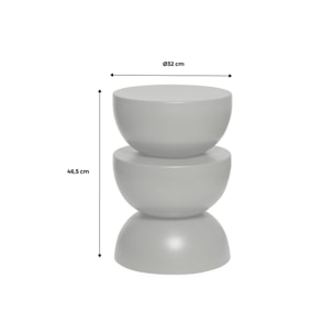 Table d'appoint. bout de canapé. table de chevet en métal. gris foncé. Coumba. Ø32 x H 46.5cm