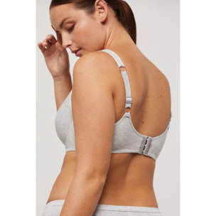 Reggiseno con ferretto non imbottito in cotone e modal grigio, coppe C e D