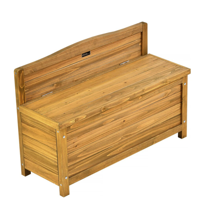Banc coffre de jardin en bois "Ben" - 90 x 33 x 60 cm - Marron