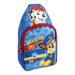 Mochila bandolera paw patrol - color azul - 13x23x7cm - fabricada en poliéster - bandolera infantil con asas ajustables - compartimento principal