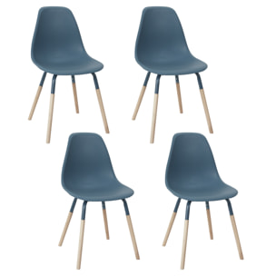 Chaise Scandinave Phenix Bleu Canard - Lot De 4