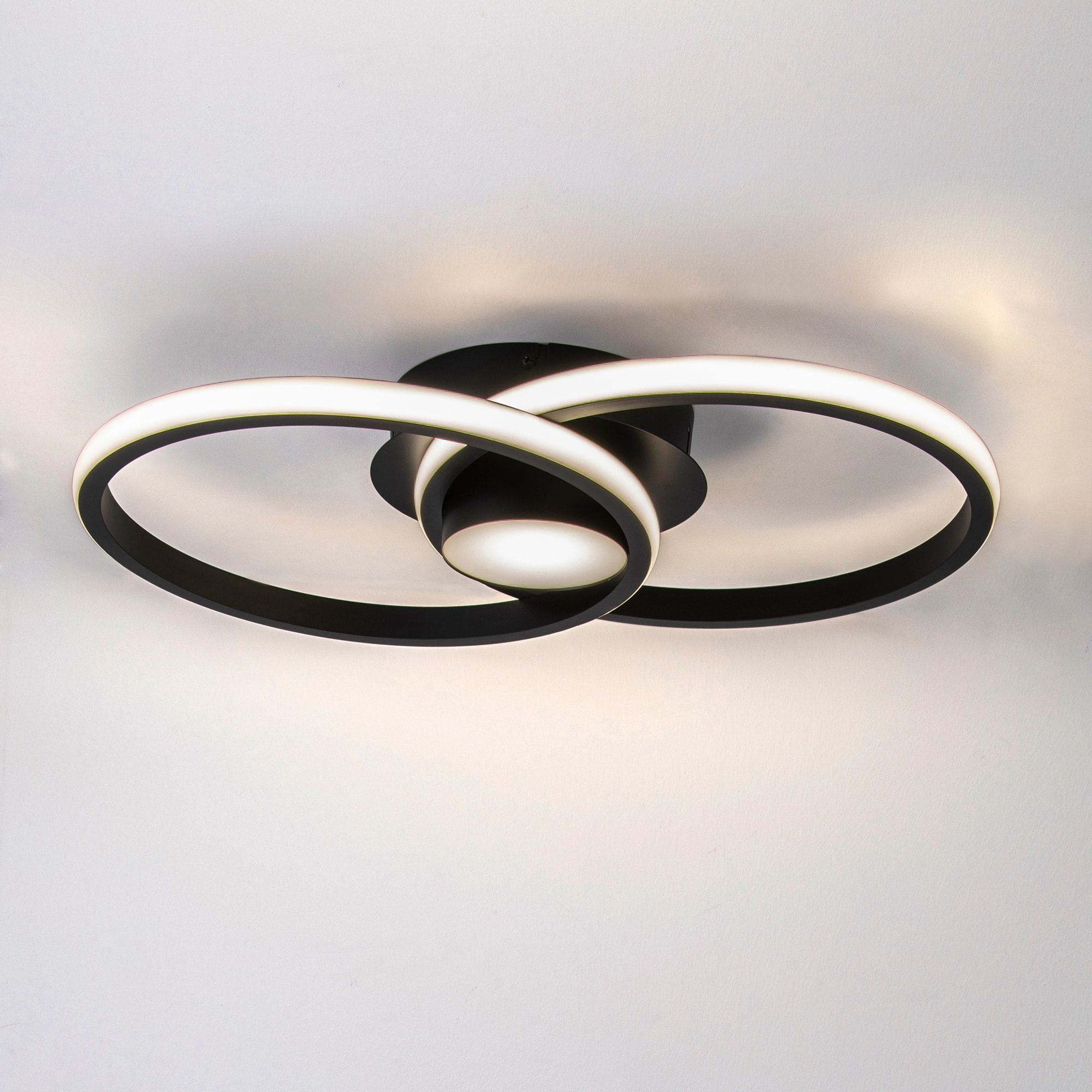 FORLIGHT Plafón Wind LED 26.5W Blanco Neutro 4000K On-Off Negro, Blanco Opal Iluminación LED de Gran Potencia y Estilo