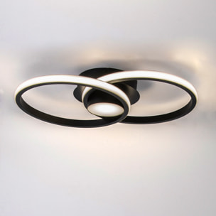 FORLIGHT Plafón Wind LED 26.5W Blanco Neutro 4000K On-Off Negro, Blanco Opal Iluminación LED de Gran Potencia y Estilo