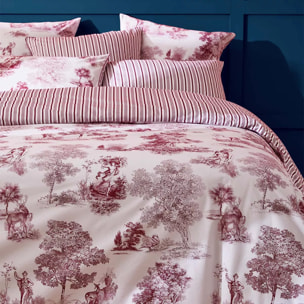 Taie d'oreiller percale de coton 115 g/m² imprimé rouge Poesie rosso
