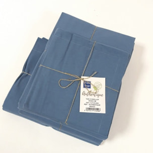 Drap plat en 100% coton biologique - Bleu azur