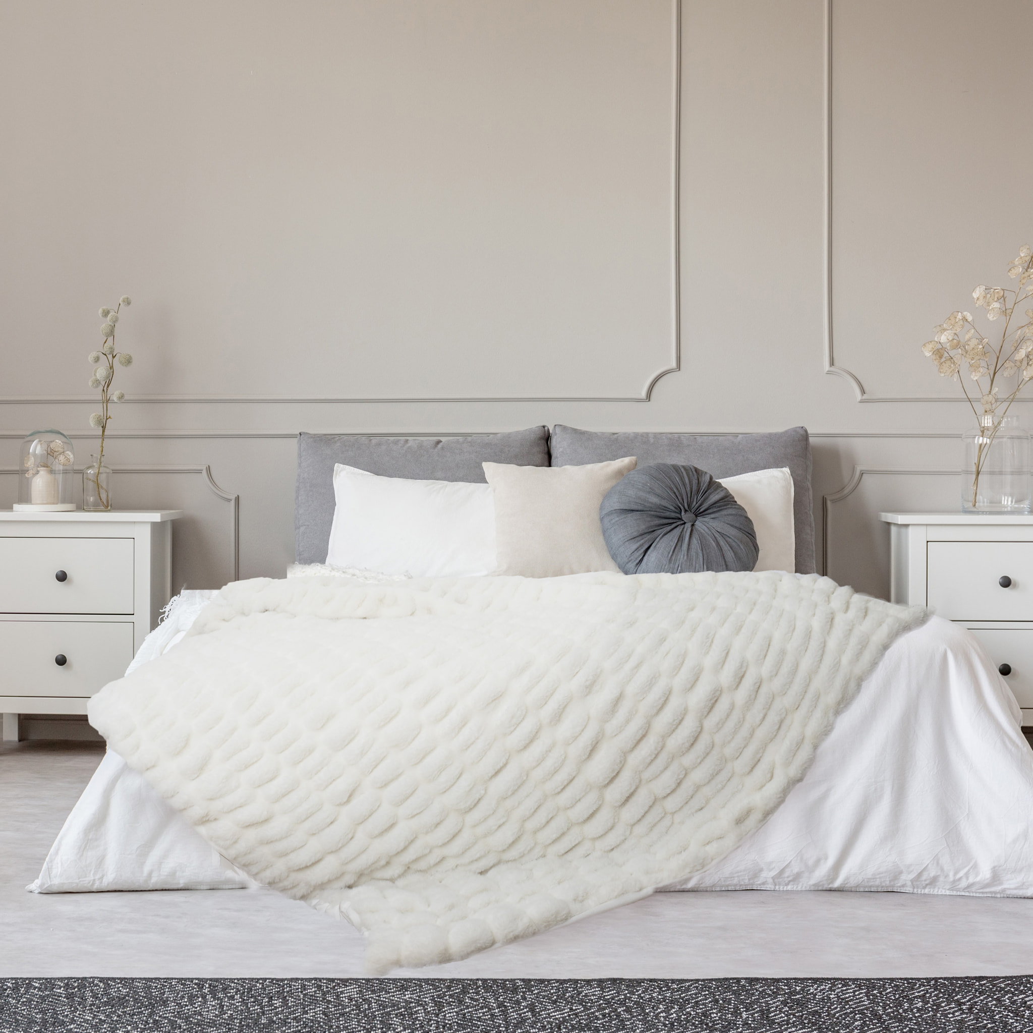 Plaid - HOME DECO FACTORY - Luxury - Imitation Fourrure - Blanc