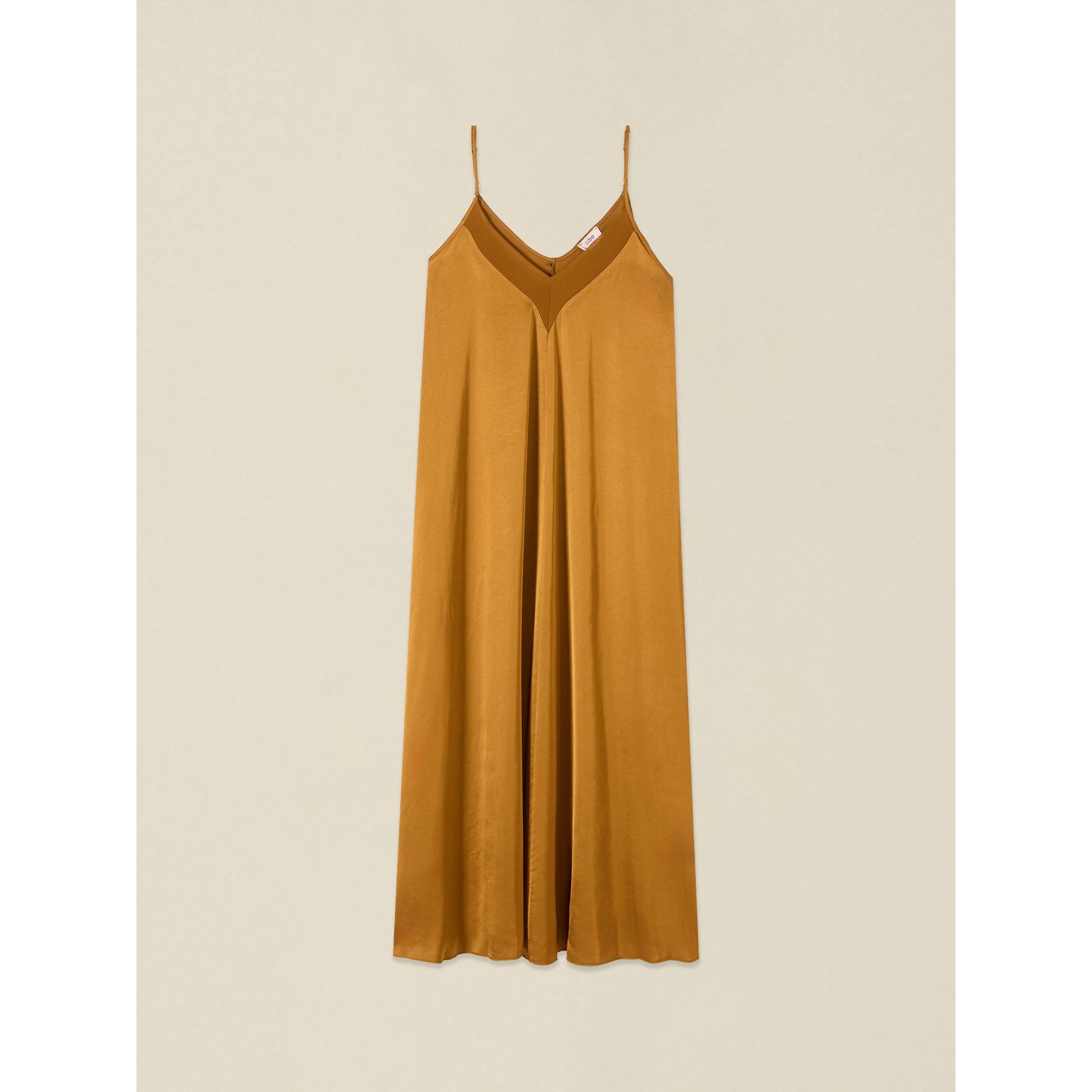 Oltre - Vestido largo en raso de viscosa - Oro
