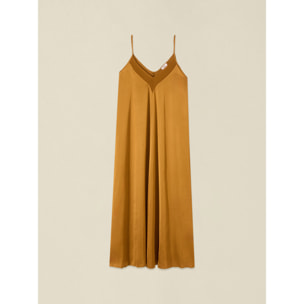 Oltre - Vestido largo en raso de viscosa - Oro