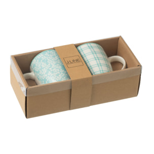 J-Line tasse - céramique - bleu clair - boîte de 2