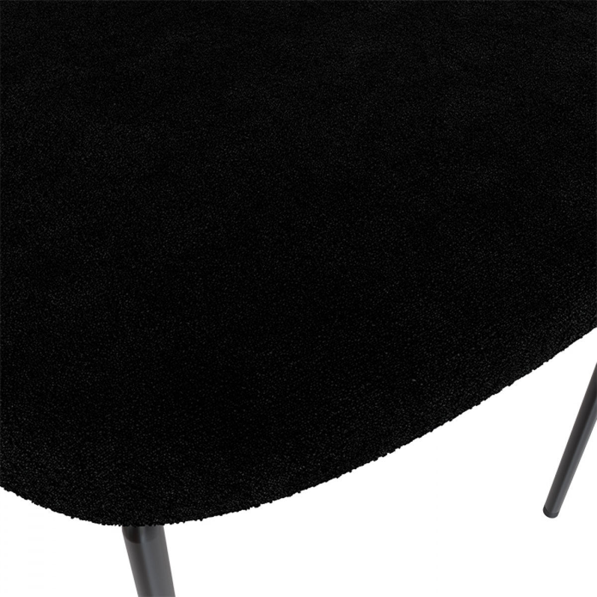 Lot de 2 chaises en tissu bouclette noir - Karl