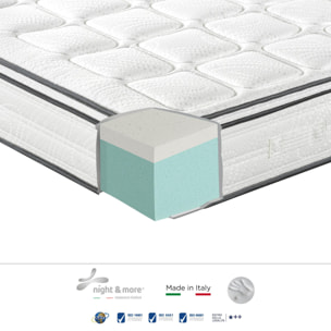 Combinazione: Materasso ''Volare'' 2cm memory foam H25 cm 140x190 con coppia di guanciali Aloe vera