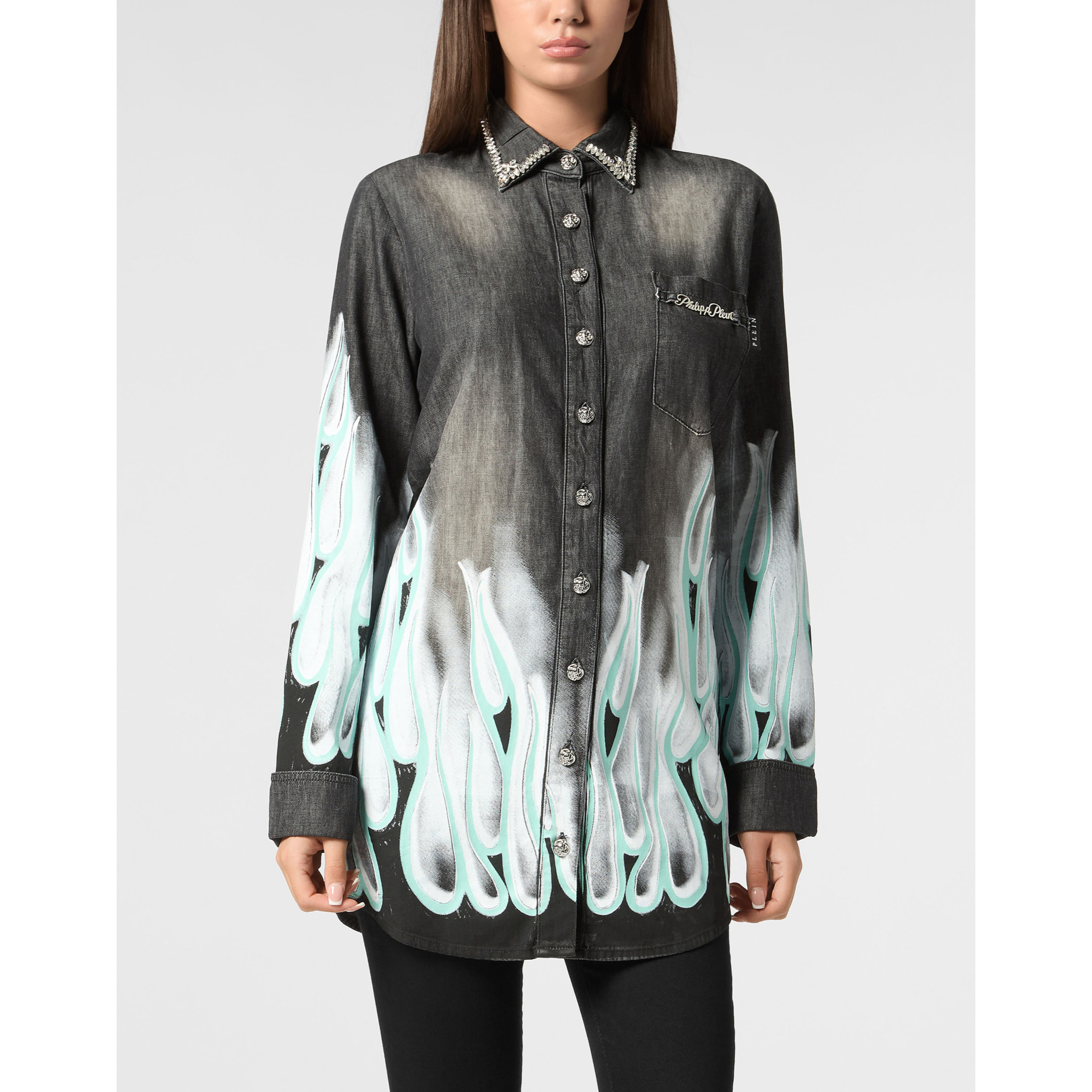 PHILIPP PLEIN Denim Shirt RACING