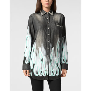 PHILIPP PLEIN Denim Shirt RACING