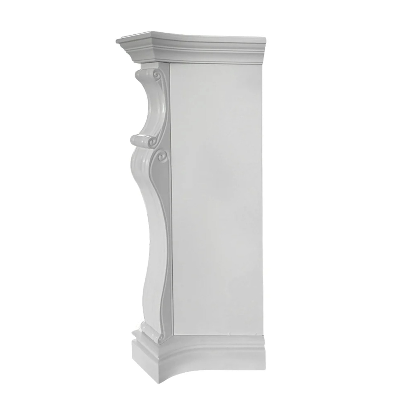 Parigi - Cornice per Camino 123x100x39 cm Rivestimento Decorativo in Legno MDF Bianco