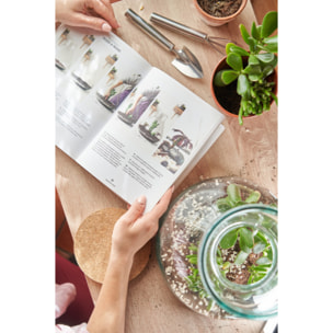 Terrarium in vetro riciclato con attrezzi inclusi