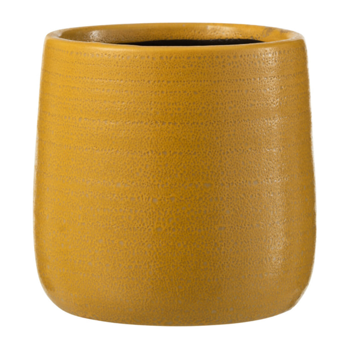 J-Line cache-pot Uni - céramique - ocre - small - 2 pièces - Ø 12 cm