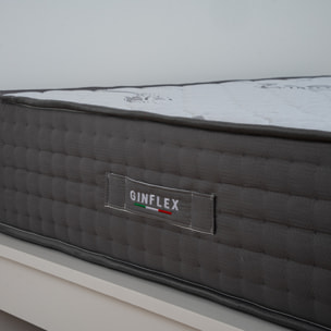 Materasso Matrimoniale Memory Foam 2 Strati Fisso H25 Ginflex Cotone Con Fascia Perimetrale Capitonè 160x190 (Antiacaro - Anallergico - Antibatterico - Ergonomico)