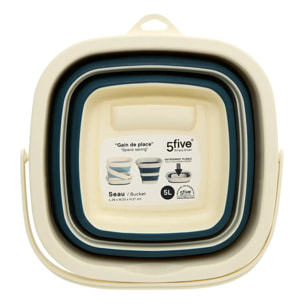 Seau rétractable 5L 25x25cm bleu
