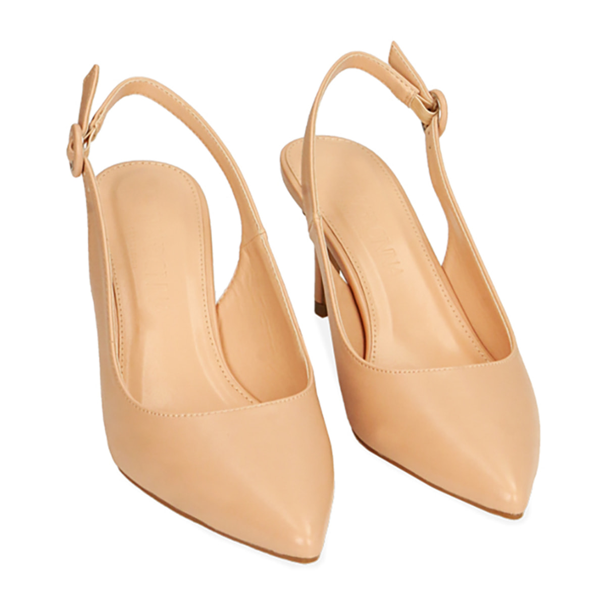 Zapatos de salón nude, tacón de 7 cm