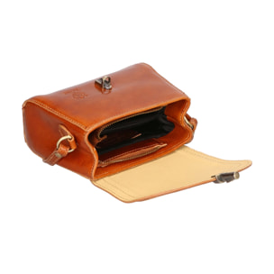 Borsa a tracolla da donna Made in Italy - Modello Faye - 100% pelle - 18.0 x 13.0 x 5.0 cm