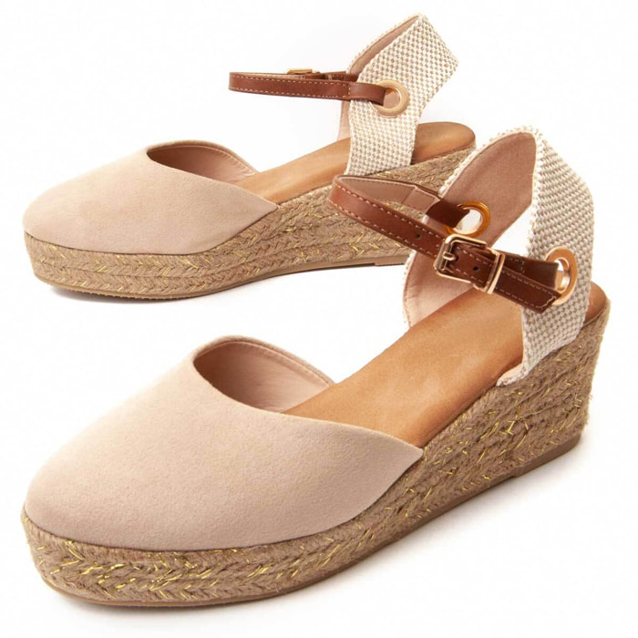 Alpargatas de cuña - Beige - Altura: 6 cm