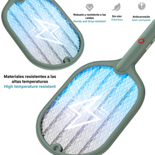 Racchetta elettrica WP-07 uccide zanzare, mosche e falene. Batteria al litio. Luce ultravioletta 360°.