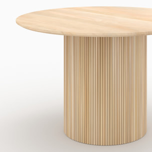 Table ronde 4 personnes en bois de manguier D120 cm - Agathe