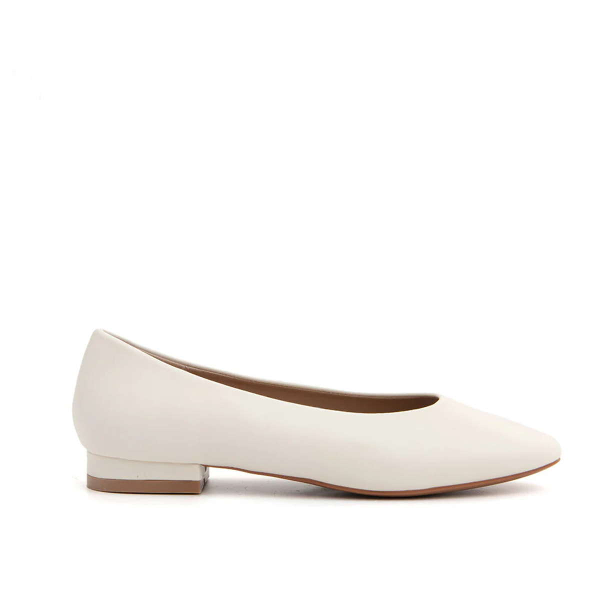 Ballerina minimal con scollo a cuore - BEIGE