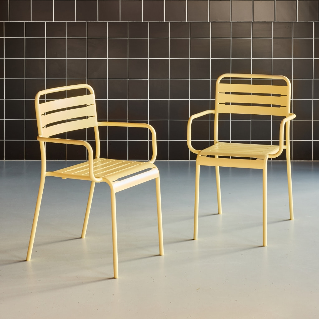 Fauteuil de jardin acier (lot de 2) AMÉLIA