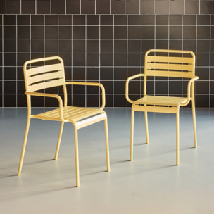 Fauteuil de jardin acier (lot de 2) AMÉLIA