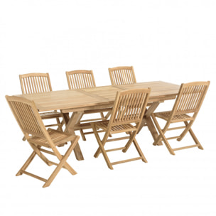 HARRIS - Salon de jardin en teck 8/10 personnes
