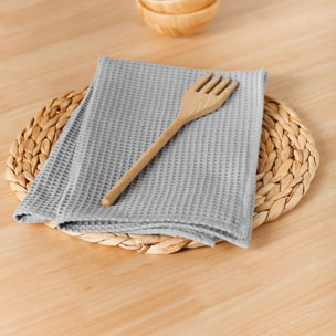 Pack 2 serviette Waffle ultime Gris 45x45 cm