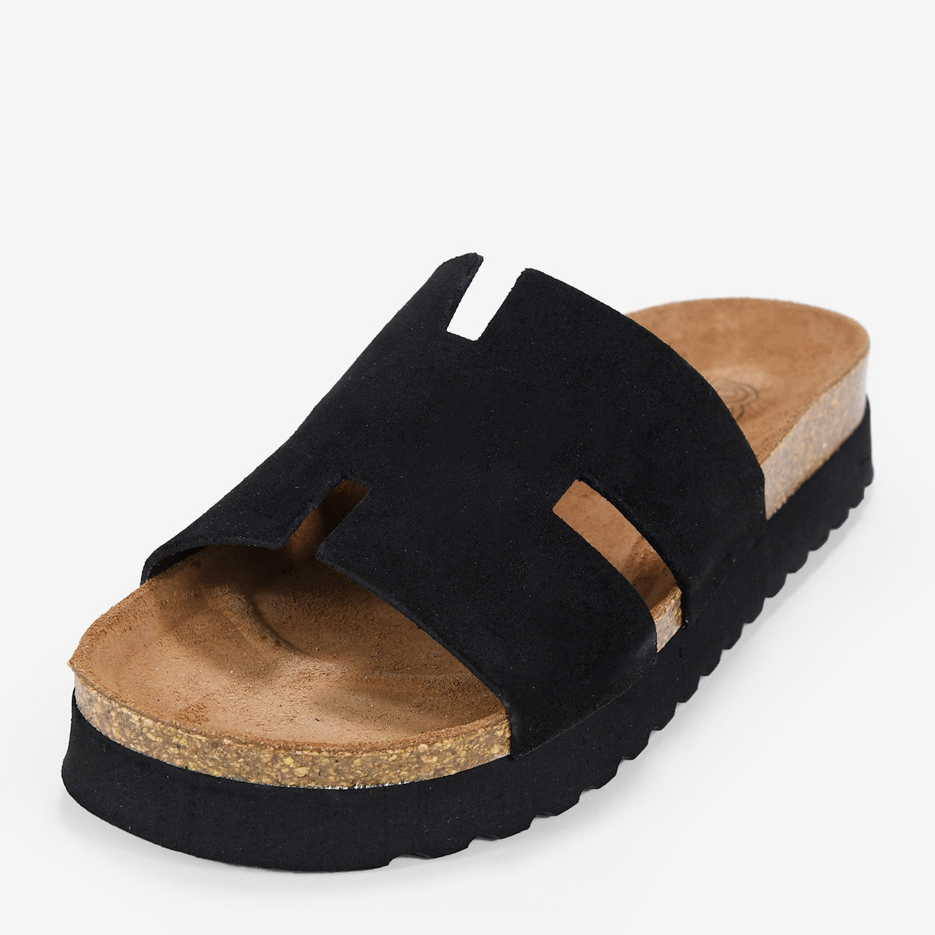 Sandalias de piel negras con suela bio