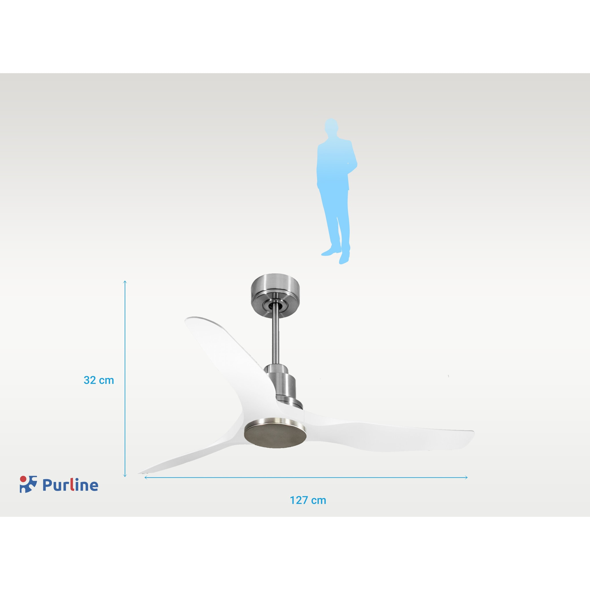 Ventilateur de plafond Réversible  Thermostat Wifi Moteur à courant continu Toits en pente Télécommande Adaptateur 2/3 Lames Hypersilence Mémoire Shopify Vendible (AUTOMATIQUE)