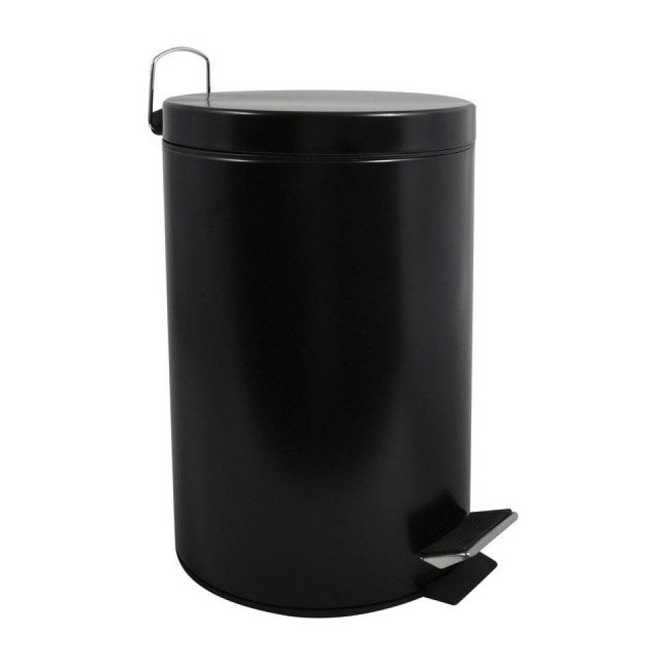 Poubelle à pédale Inox 12L Noir MSV