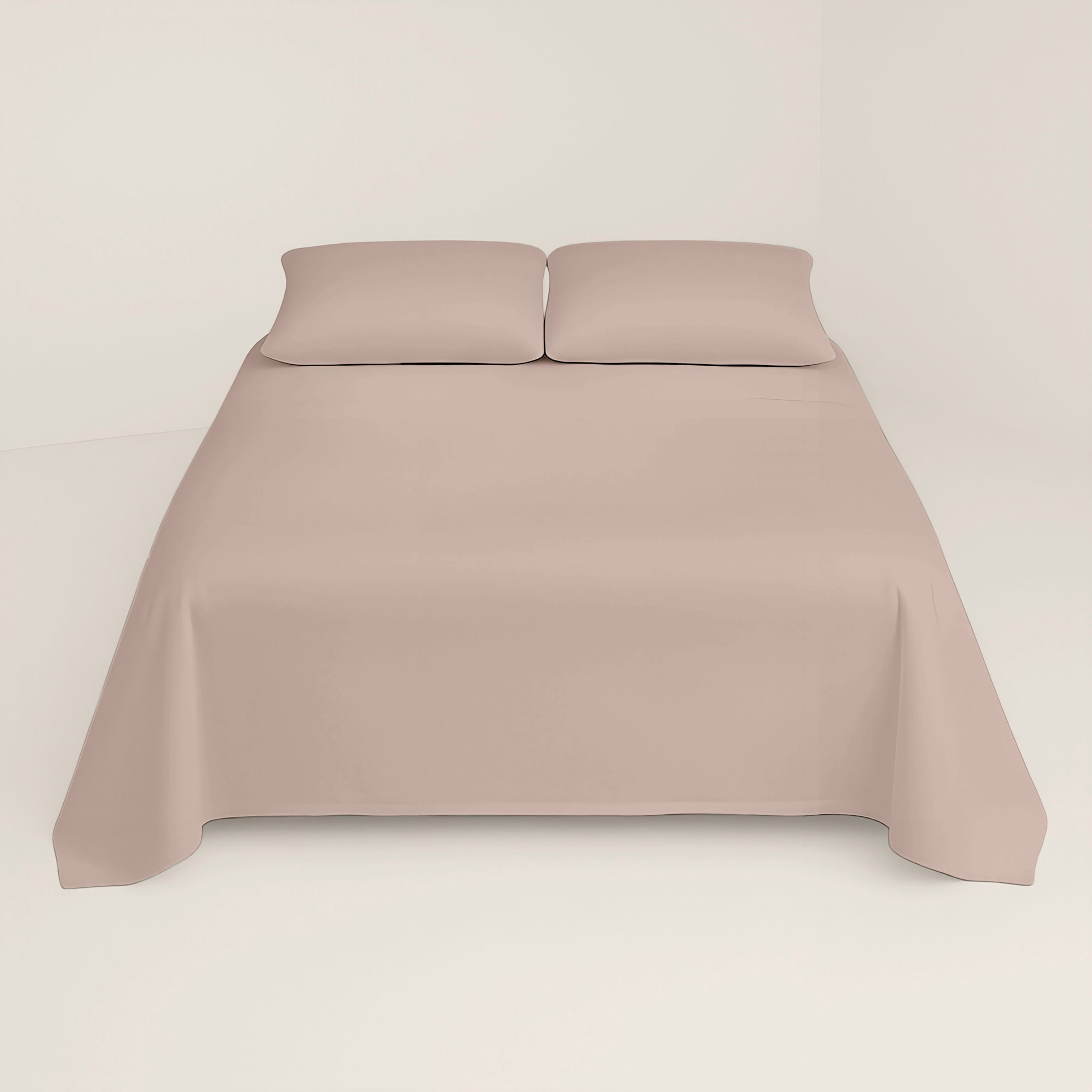 Juego de Sábanas Lisas - 100% Microfibra - Incluye 1 o 2 Fundas de Almohada + 1 Sábana Bajera - Beige