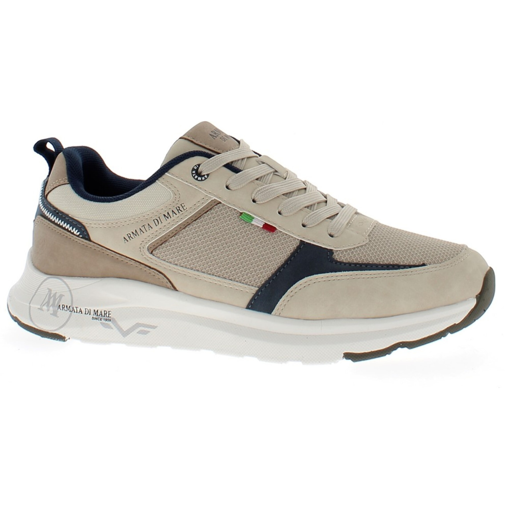 Armata di Mare Scarpe Uomo Sneakers Casual Stringate con Soletta Rimovibile in Memory Foam AMU S25N721 Beige