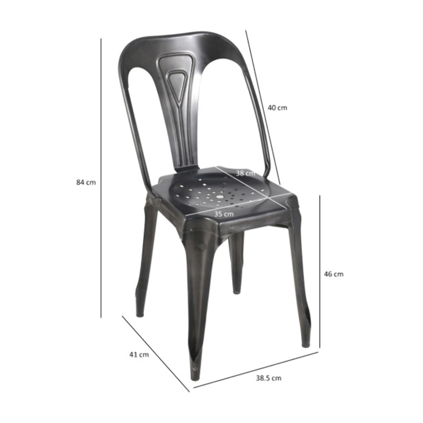 Chaise industrielle vintage en métal empilable – STEAL