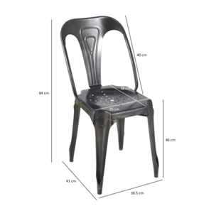 Chaise industrielle vintage en métal empilable – STEAL