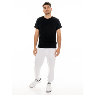Camiseta de manga corta para hombre de tejido slub con pequeño logo.