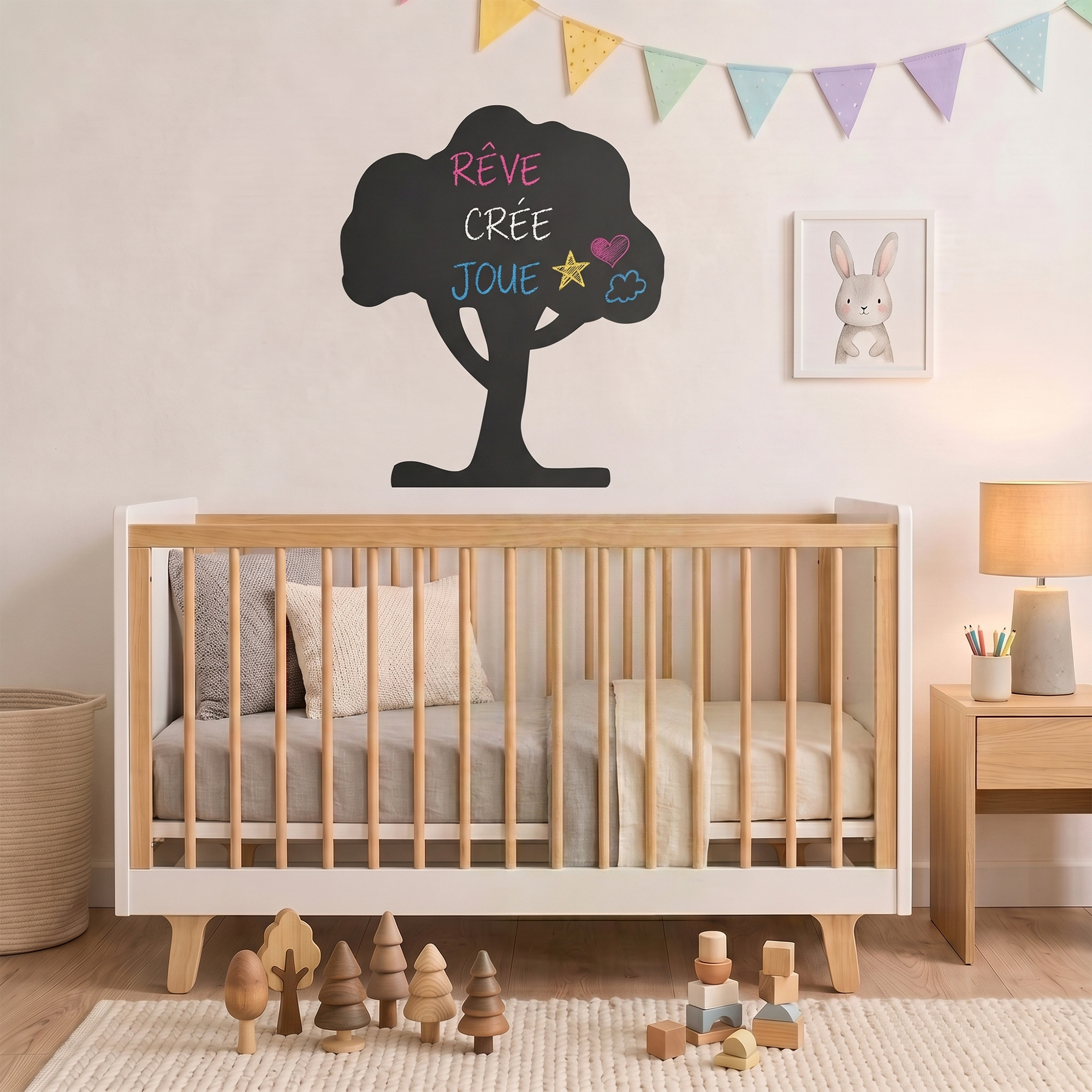 Sticker ardoise tableau noir - stickers muraux adhésif effaçable - GRAND ARBRE
