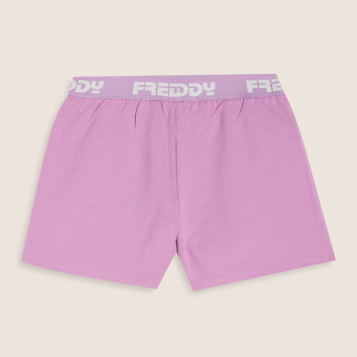 Pantaloncini Bambina in Cotone Elasticizzato con Elastico Jacquard