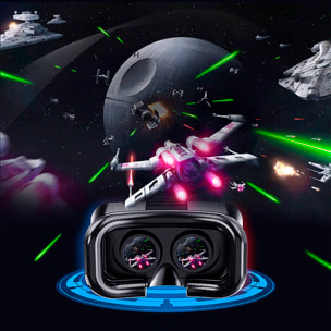 Occhiali di realtà virtuale V6. Protezione contro la luce blu, vista panoramica a 360°. Compatibili con IOS e Android.